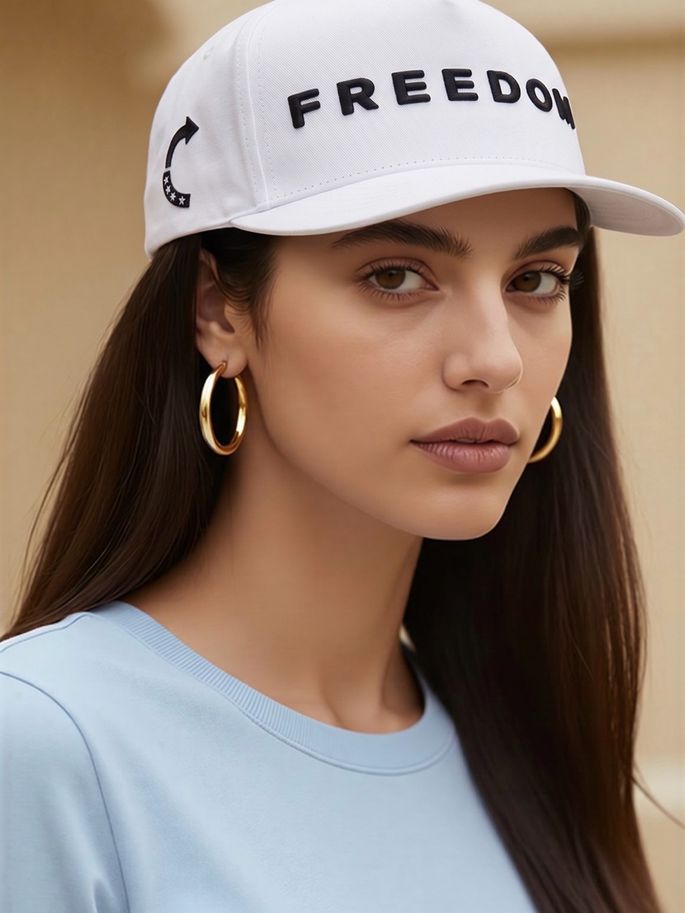 White 'FREEDOM' Baseball Cap TPUSA Merch